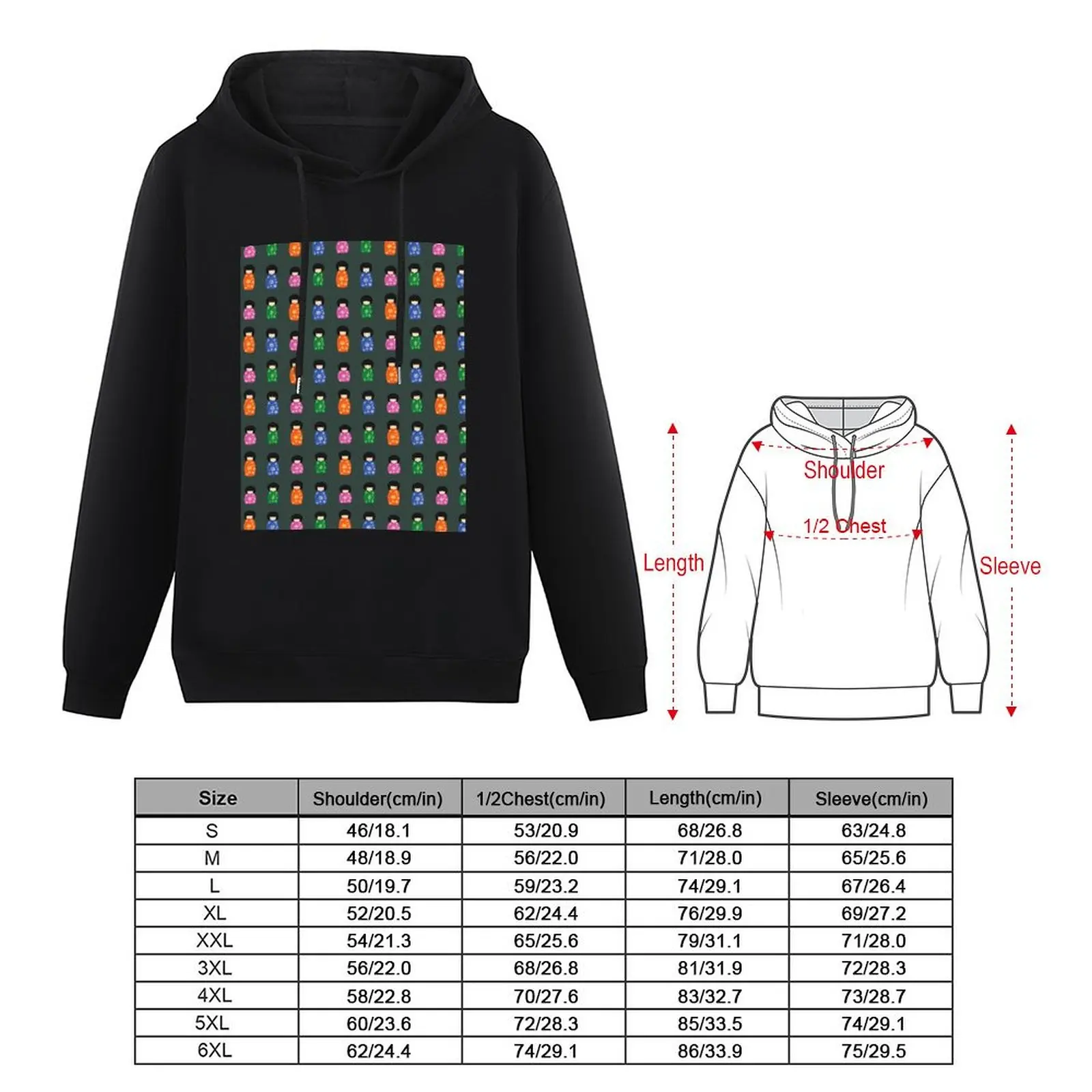 Seasonal Japanese Kokeshi Dolls Pullover Hoodie men's sweat-shirt set mens designer clothes blouse designer hoodies