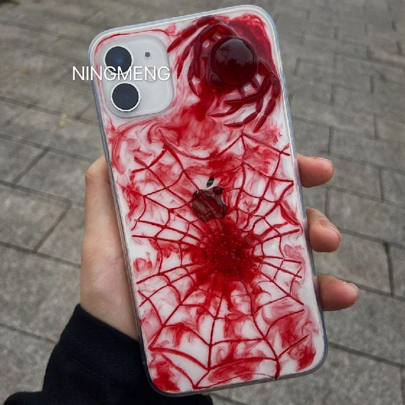 

4064 Original 3D Handmade Phone Case Scarlet Spider Dark Gothic Art Horror Punk Style Case Customized Halloween Christmas Gift