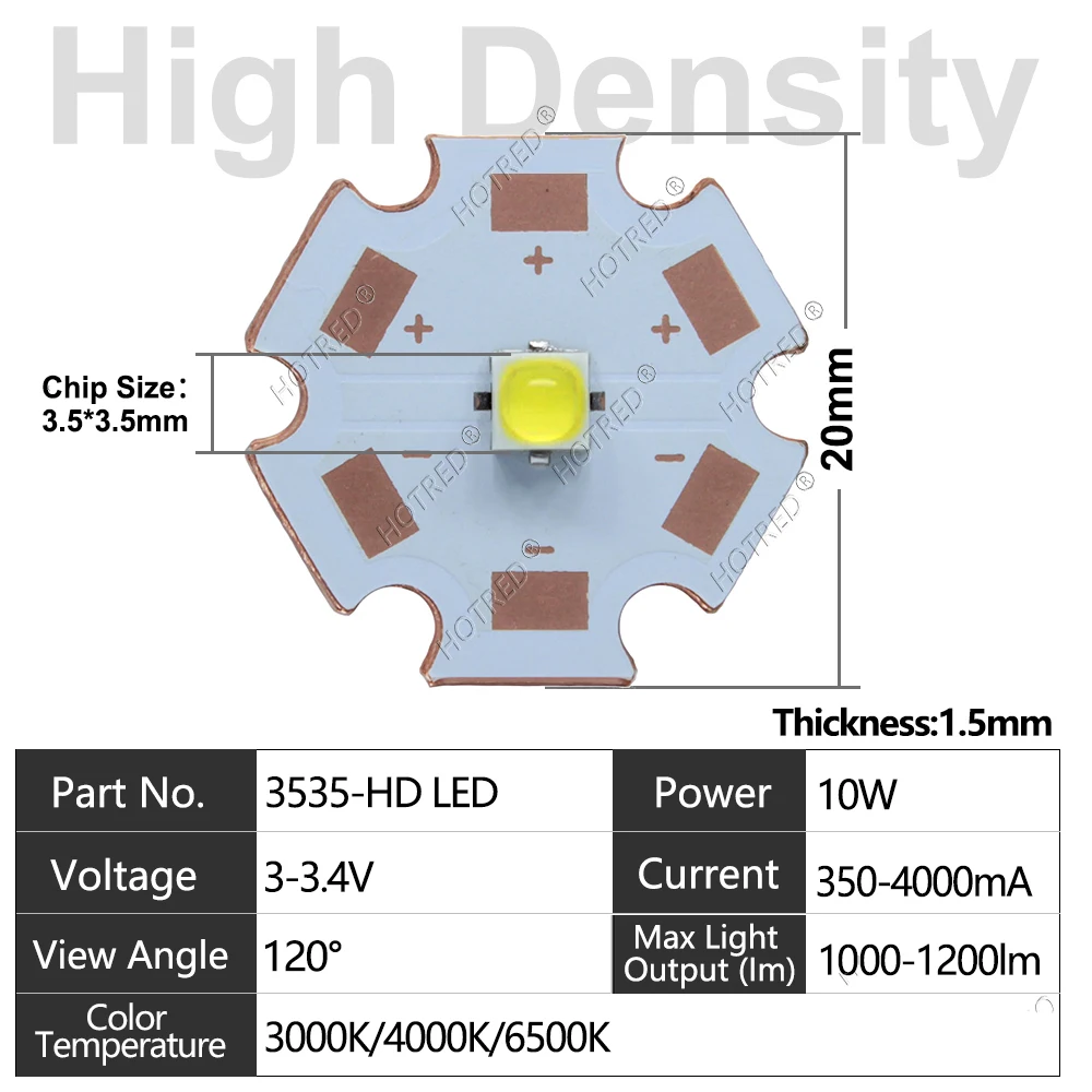 10W LED Chip XPL-HI 3535 XPL HD Cold White Warm White Bead Diodes 3V 3.7V Lamp Flashlights Parts Source For Bicycle accessory