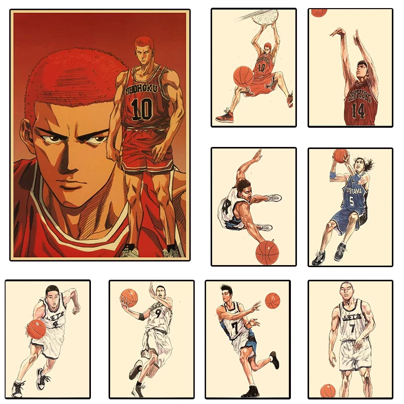 Classic Anime Slam Dunk Poster Wall Art Canvas Painting Sakuragi Hanamichi Posters Decorative Home Kawaii Room Decor Print Gifts