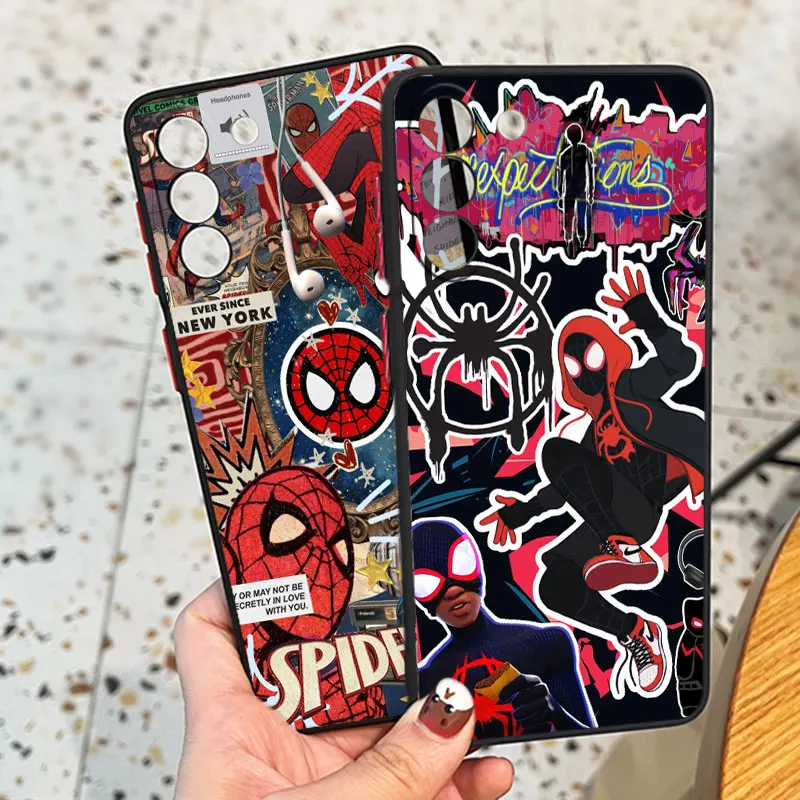 Marvel Hero Spider Man For Samsung S23 S22 S21 Ultra S20 FE S10 S9 Plus Lite 4G 5G Frosted Translucent Phone Case Cover