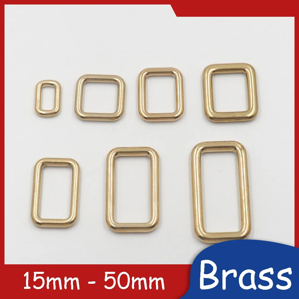 Seamless Rectangular Ring Bag Strap Leather Brass Buckles Rings 15mm 16mm 20mm 25mm 32mm 38mm 50mm