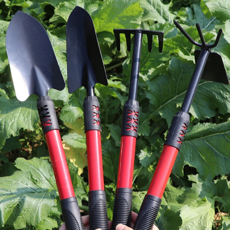 1PC Gardening Spade Five-tooth Plastic Handle Garden Hoe Rake Gardening Tool Set Kit With Extended Handle Garden Hand Tool Set