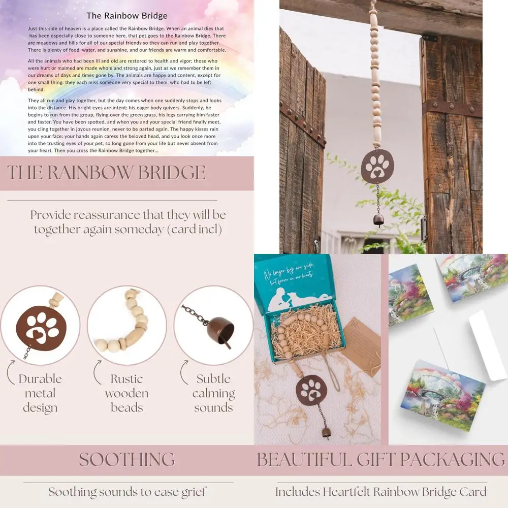 

Pet Memorial Wind Chime - Dog Memorial Gifts for Loss of Dog - Dog Bereavement Gifts – Pet Remembrance Gift in Memory of Dog or