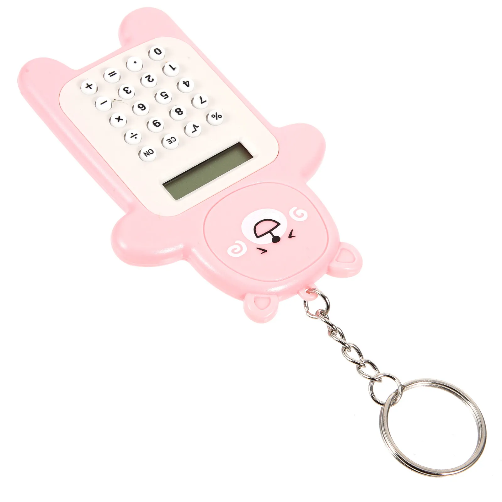 

Portable Keychain Calculator Mini Electronic Computing Device Cute Bear Design Ideal for Students School Office Organization