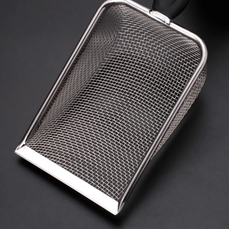 สัตว์เลี้ยงเครื่องมือทําความสะอาดสแตนเลสอุจจาระพลั่วสุทธิ Cat Litter Shovel สัตว์เลื้อยคลาน Lizard ทรายพลั่วตาข่ายหน้าจออุจจาระช้อน