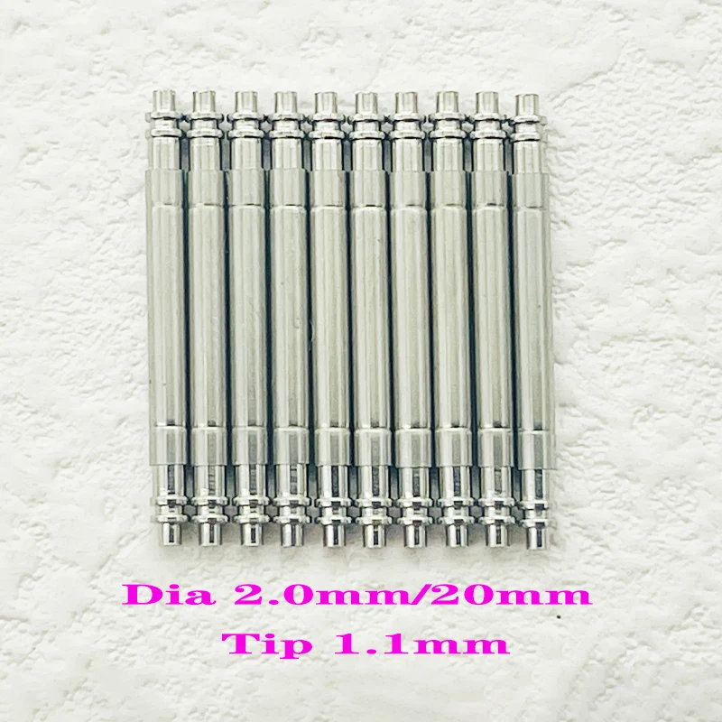 

2/4PCS Dia 2.0mm Fat Spring Bars Tip 1.1mm Fits 20mm Strap Link Pins For Submarine GTM 116710 Watch Band Bracelet Bars