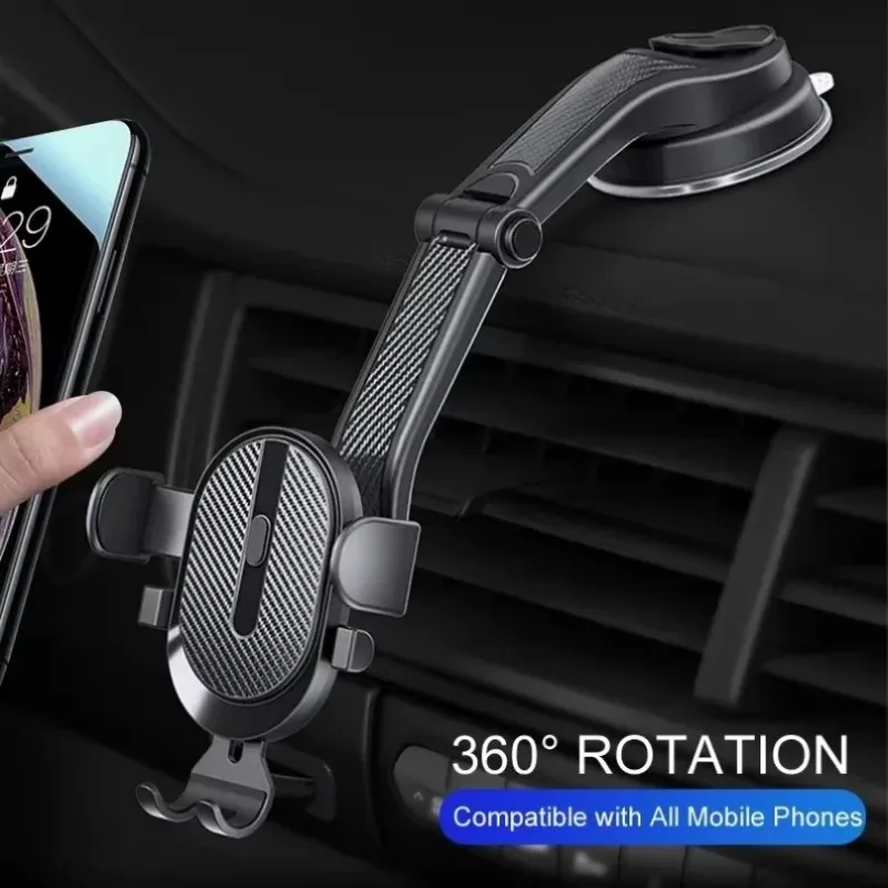

Dashboard Air Vent Car Phone Holder Suction Cup Mount For iPhone 17 16 Samsung Adjustable Arm Car Driving Navigation Accessory