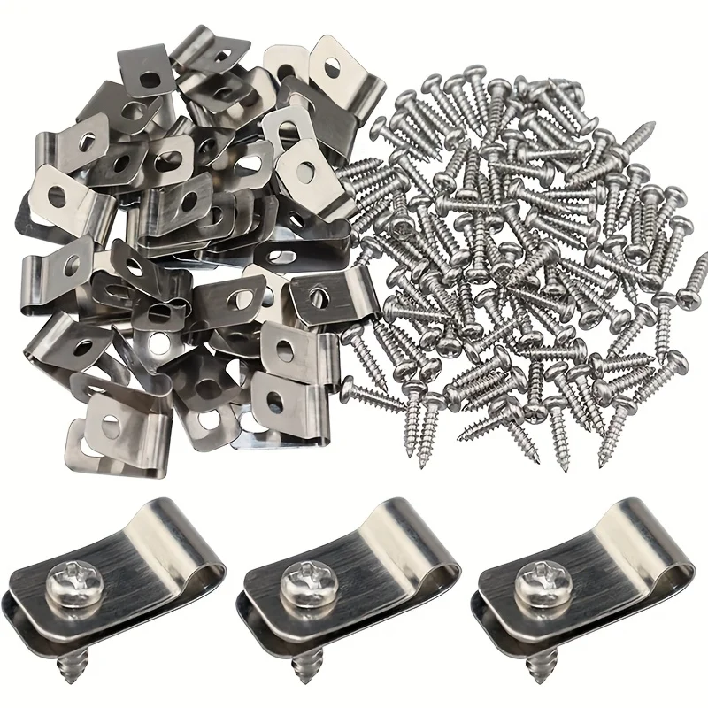 

100 Sets of Metal Livestock Fence Clips R-Type Wire Clips for Securing and Organizing Wire Harnesses and Fencing