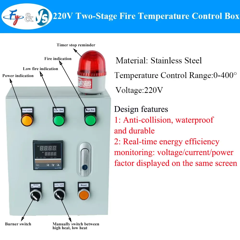 Combustion Temperature Controller Cabinet Burner Temp Control Box Flame Regulation Enclosure Heater Electric Equipment