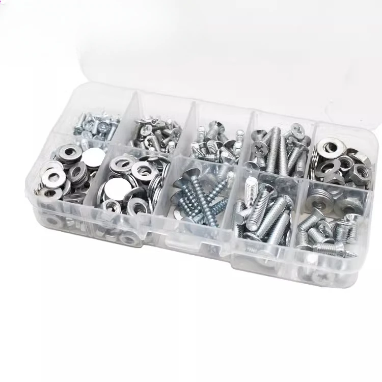 Home DIY  flat head  screw Flat head  nut gasket M3M4M5M6 mixed  box set