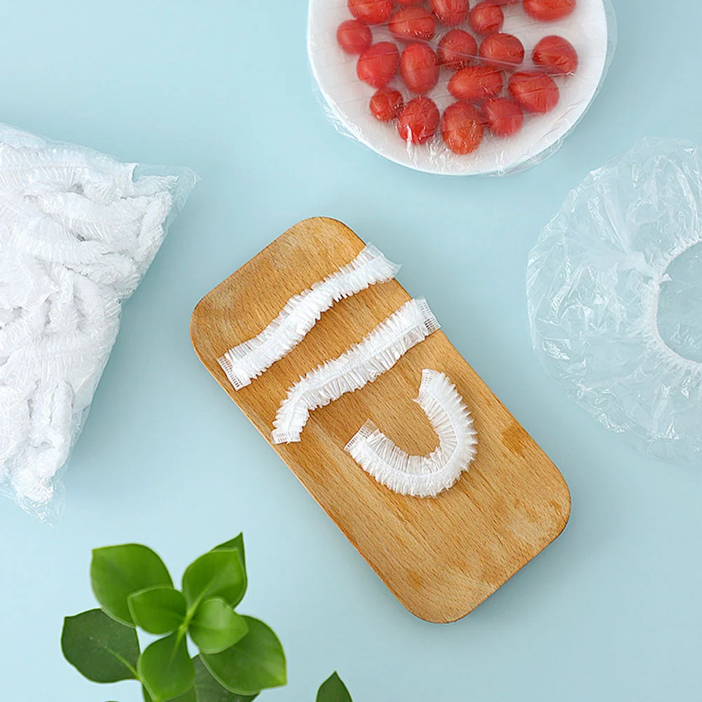 

300Pcs Plastic Bowl Cover for Food Storage Extend Freshness in Fridge with Elastic Edging Wrap Films Kitchen Essential