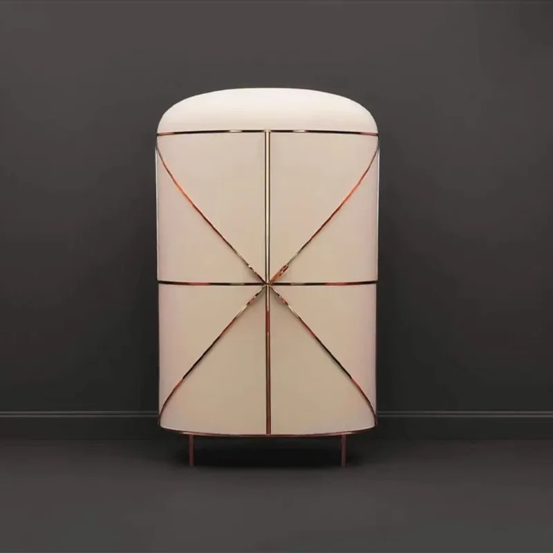 Italian light luxury solid wood wine cabinet, villa living room designer model, modern creative locker, fashionable personalized