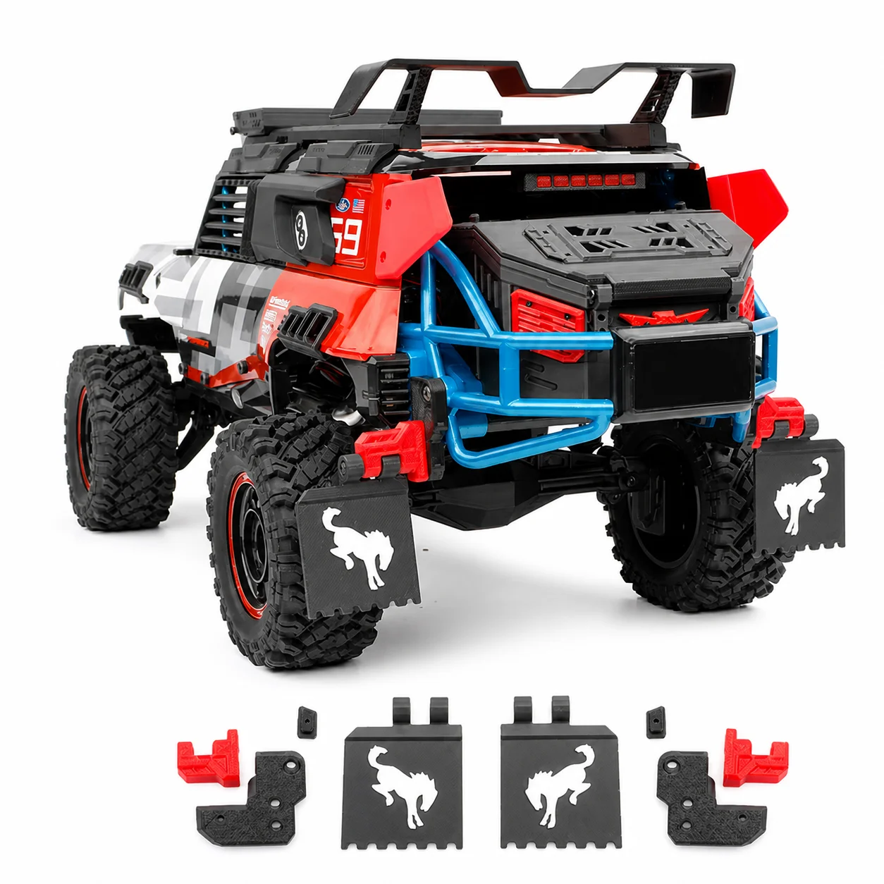 RCDream Flares for MJX H12P 1/12 Bronco RC Crawler Aluminum Upgrade Parts Accessories Offroad Simulation Black Red