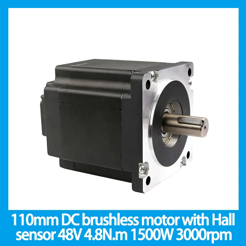 BLDC 110mm DC brushless motor with Hall sensor 48VDC 4.8N.m 1500W 3000rpm