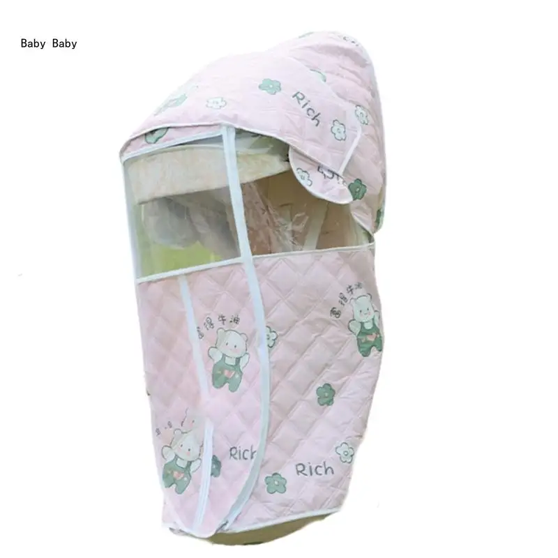 Universal Strollers Rain Sleeve Dirt Proof and Windproof Baby Travel Cart Cover Q81A