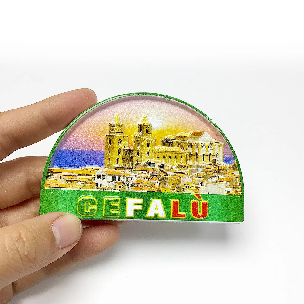 

Resin magnetic fridge magnets - Gefalu City Landscape Decorative Magnets - Home decoration gifts