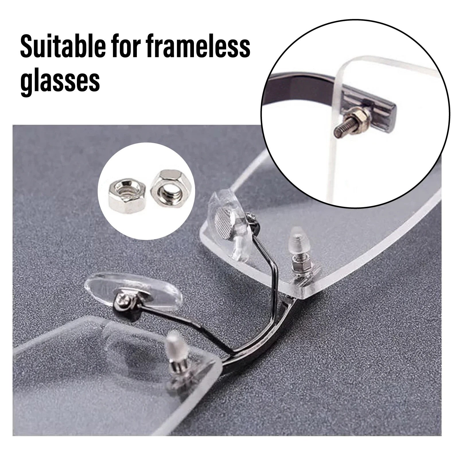 (1000 Stück) Sechskant-Brillenmuttern aus Metall, randlose Brillenmutternteile, 1,2/1,4 mm, Zubehör für Optikerladen und Fertigung – Detail 5