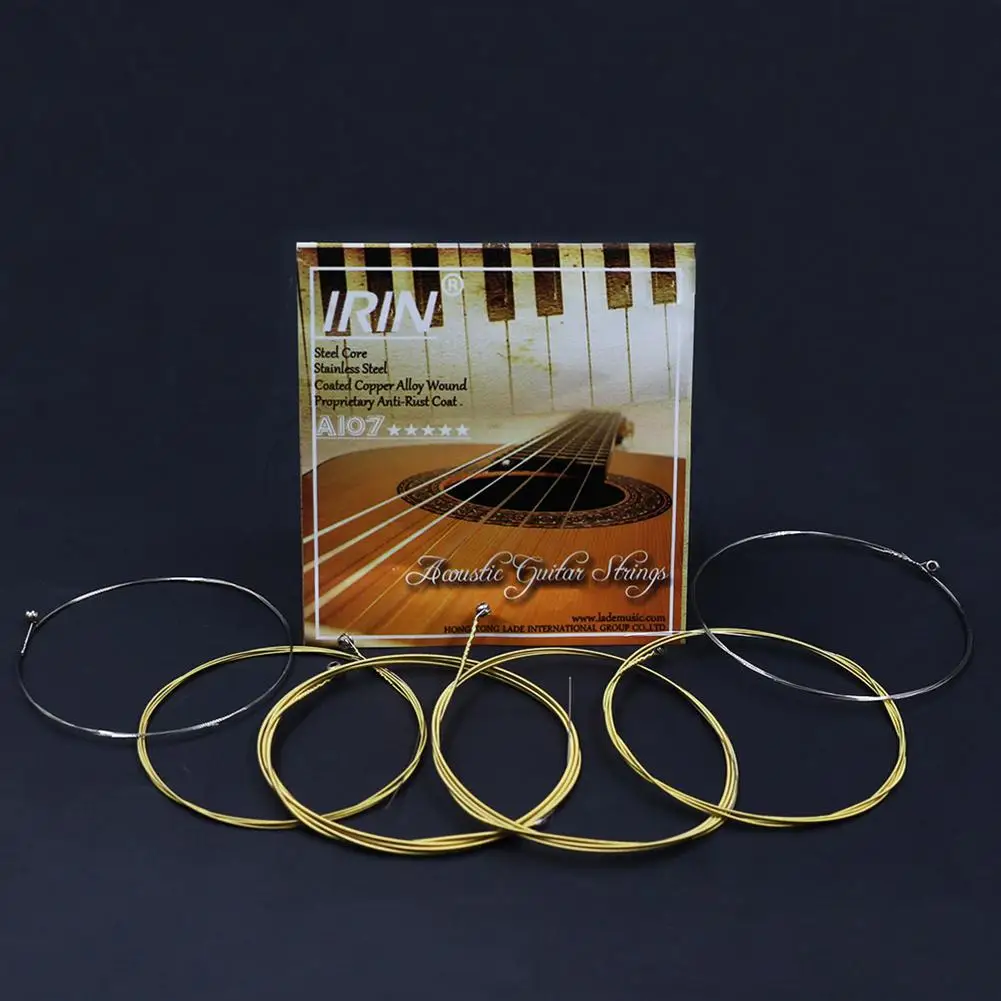 Acoustic Guitar Strings A107 Stainless Steel Mercerized Strings Silver Plated Copper Alloy Wound Guitar Accessories