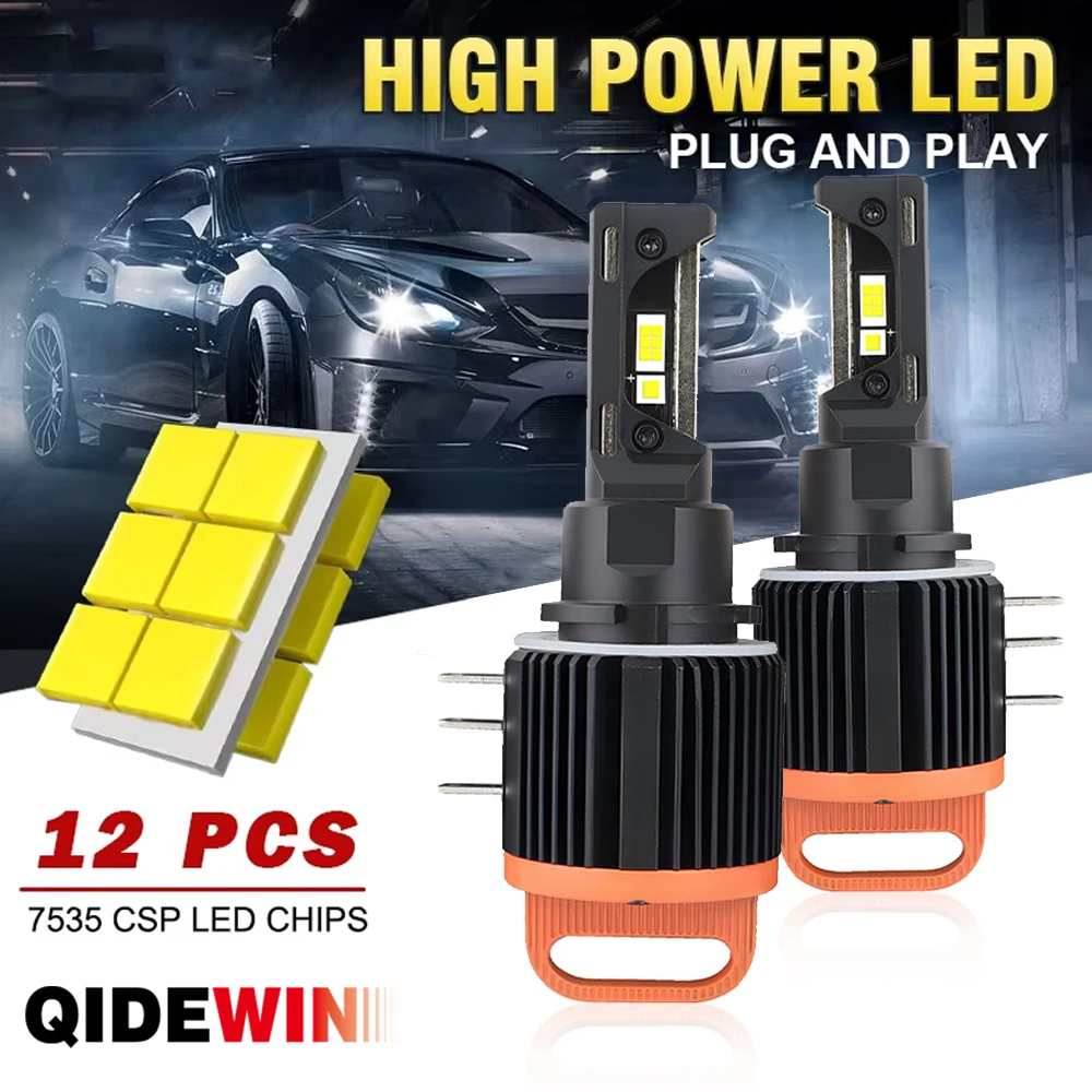 

3000LM H7 H15 LED Wireless Headlights Bulbs Canbus High Power 7535 CSP Driving Running Light Plug and play Fog Light 12V 2Pcs