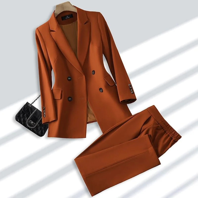 Fashion High-quality Office Suit Jacket And Trousers 2-piece Set Blazer Female Spring And Autumn Temperament For Women Clothing