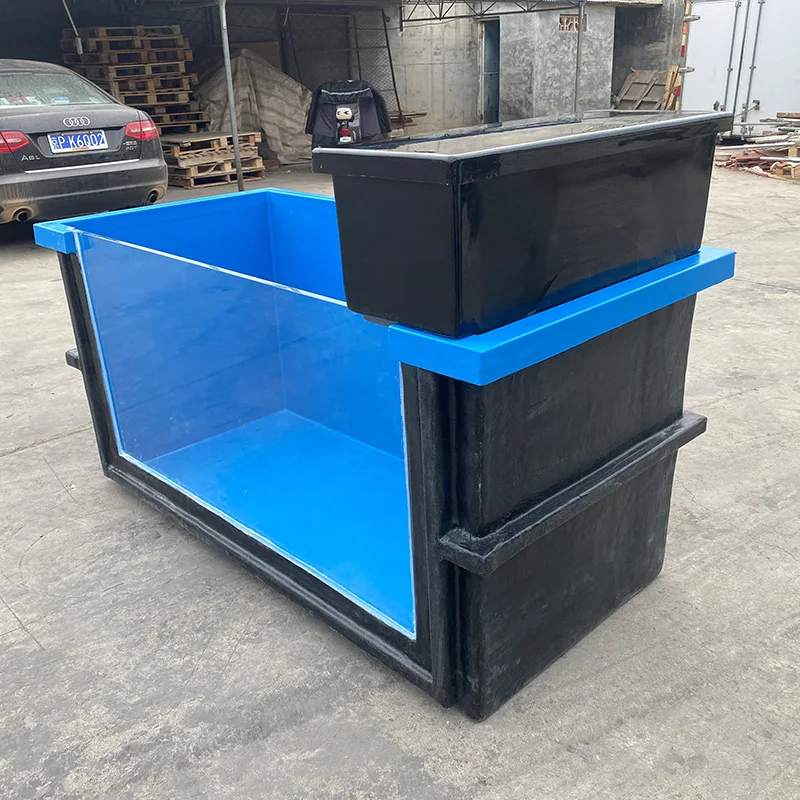 2025 Grande stagno Koi per fattoria all'aperto personalizzato Frp Altro attrezzature per acquacoltura Acquario con finestra in vetro