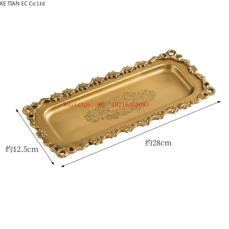 Limited Offer European Style Luxury Brass Storage Tray Aromatherapy Candles Perfume Storage Tray High End Bedroom Dressing Tab