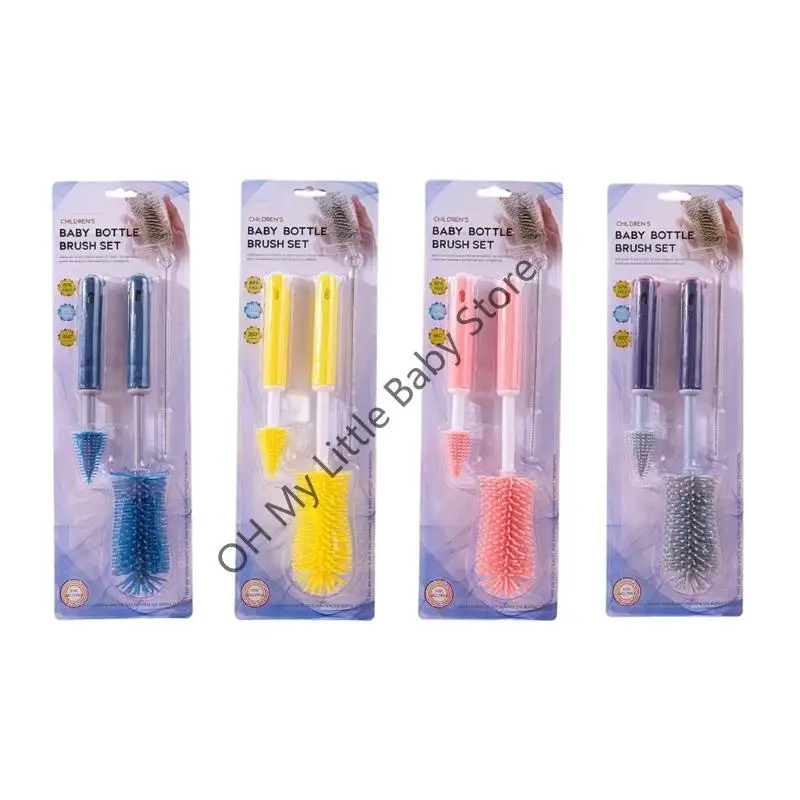 

M76C Multifunctional Silicone Baby Bottle Brush Set Removable Nipple Straw Cleaners Heat Resistant Design For Water Bottles