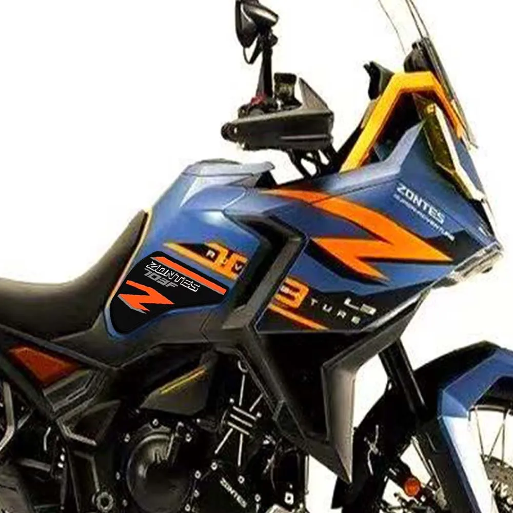 

For ZONTES 703F Motorcycle Anti-Skid Fuel Tank Stickers Wear-Resistant Fishbone Stickers Thickened Modified Accessories