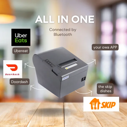 Imagem -06 - Uber Eat Pos Impressora para Restaurante Impressora Térmica de Recibos Suporte Skip Dishes Doordash Foodpanda 80 mm