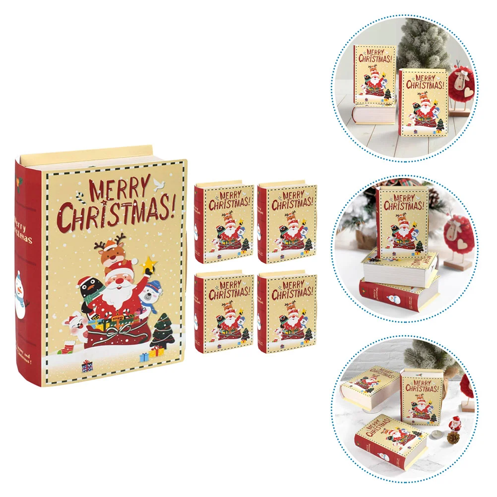 

5 Pcs Bread Box Christmas Gift Candy Cookies Book Shaped Boxes Paper Bakery for