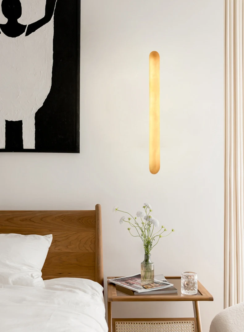 Minimalist Natural Marble Wall Lamp 40 60CM