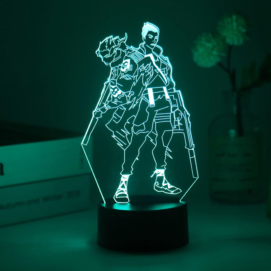 Hot Gaming Valorant Yoru 3D led Nightlight Omen Reyna Figure Colorful Table Lamp For Gamer Game Room Light Decor Dropshipping