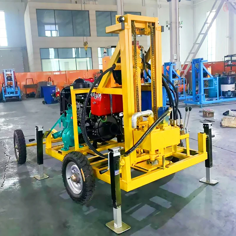 تخصيص 4 اسطوانة 60HP محرك حفر الآبار الهيدروليكية آلة حفر المياه بئر حفر آبار المياه 200 متر 300 متر