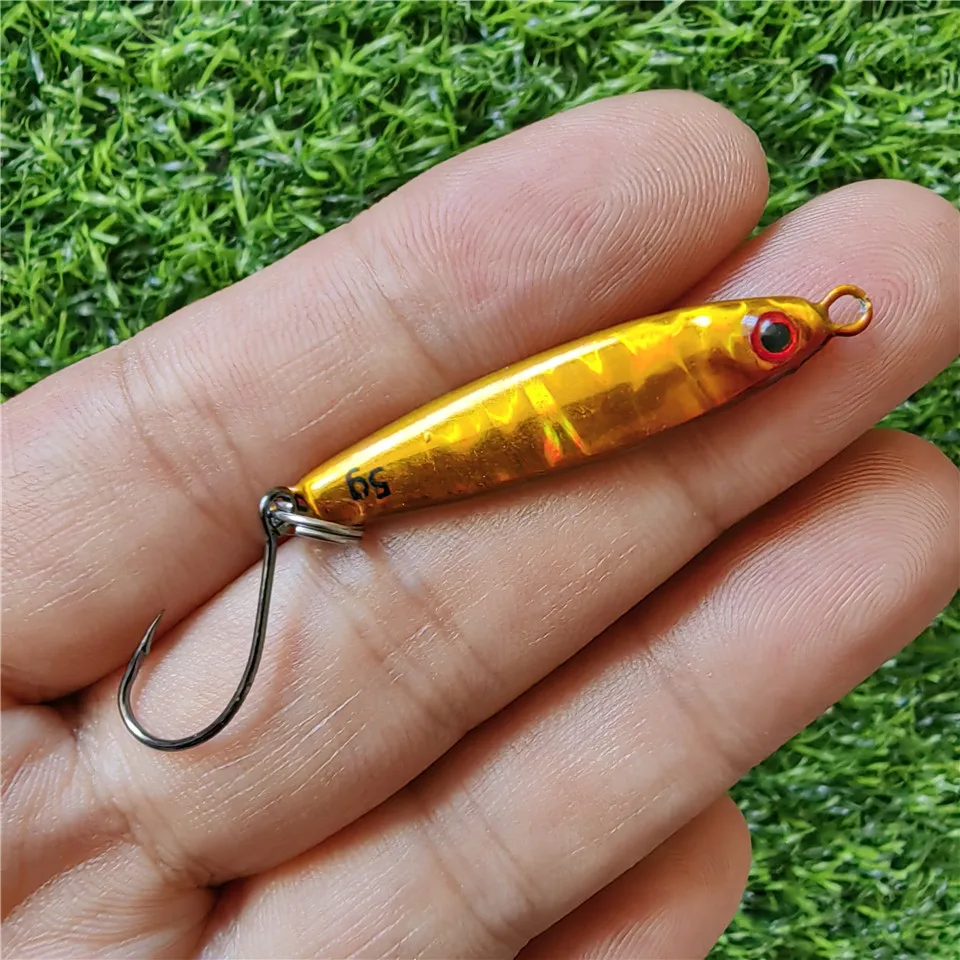 Swolfy 1PCS NEW Mini Metal Jig Fishing Leurre 5g/35mm Small Fish With Single Hook Isca Artificial Bait Fishing Tackle
