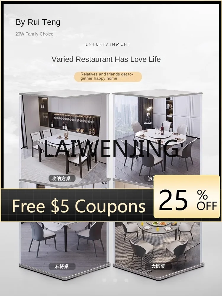 

Mahjong Table Dining Table Dual-Purpose in One Household Minimalist Modern Folding round Table with Chair