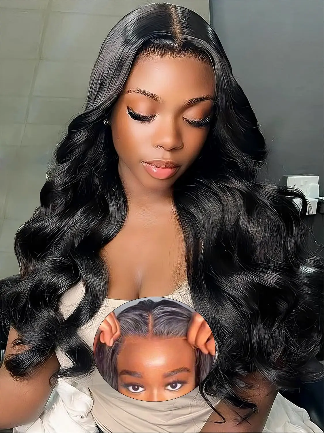 

Готовый к носке парик из натуральных волос 4x4 Glueless Body Wave с кружевной застежкой, без клея, из ресниц Реми, для женщин