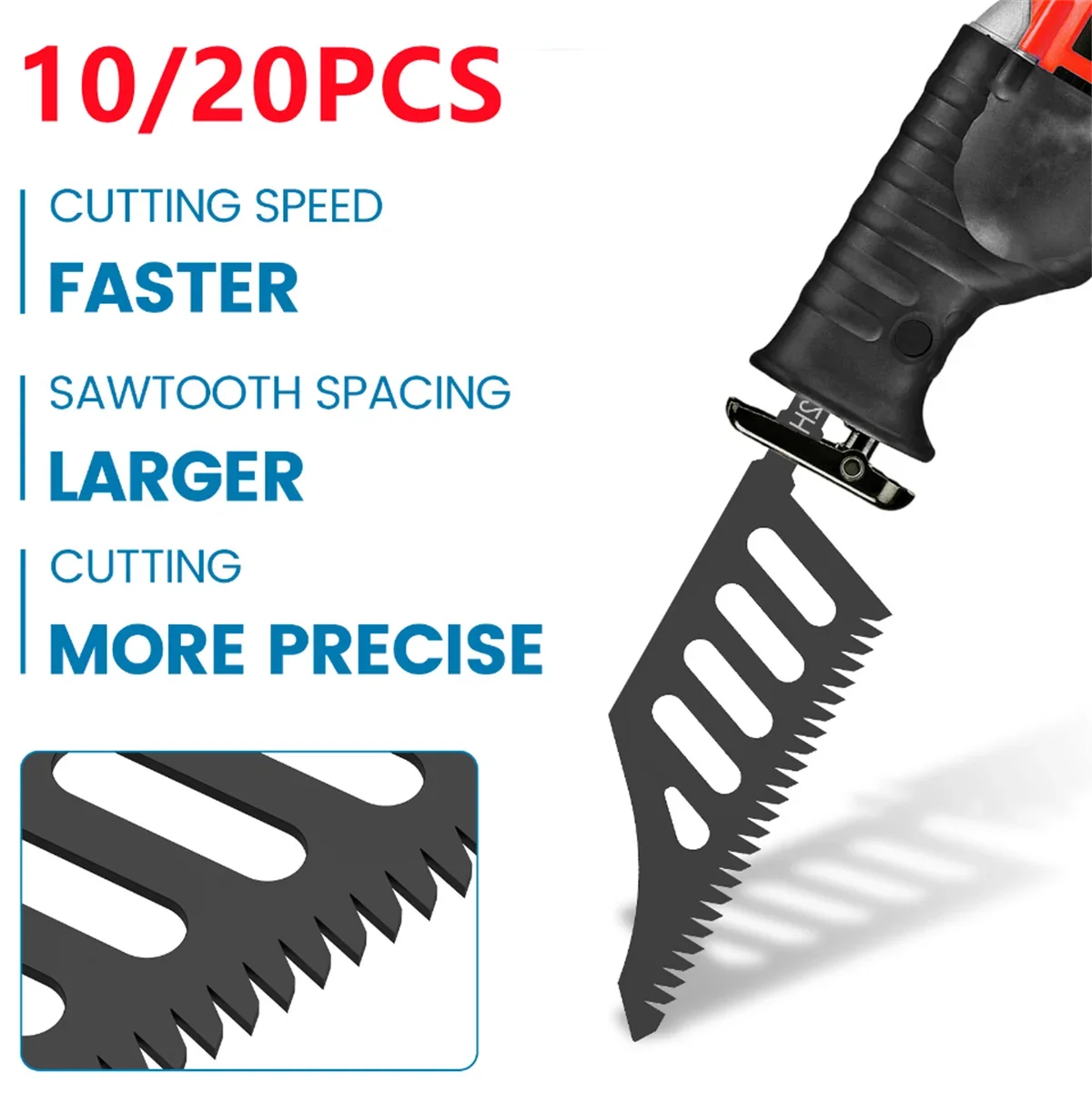 10/20PCS Jigsaw Blades Heavy Duty T-Shank Wood Aluminum Cutting Coarse Teeth Precision Tight Spaces Tools Replaceable Cut Tools