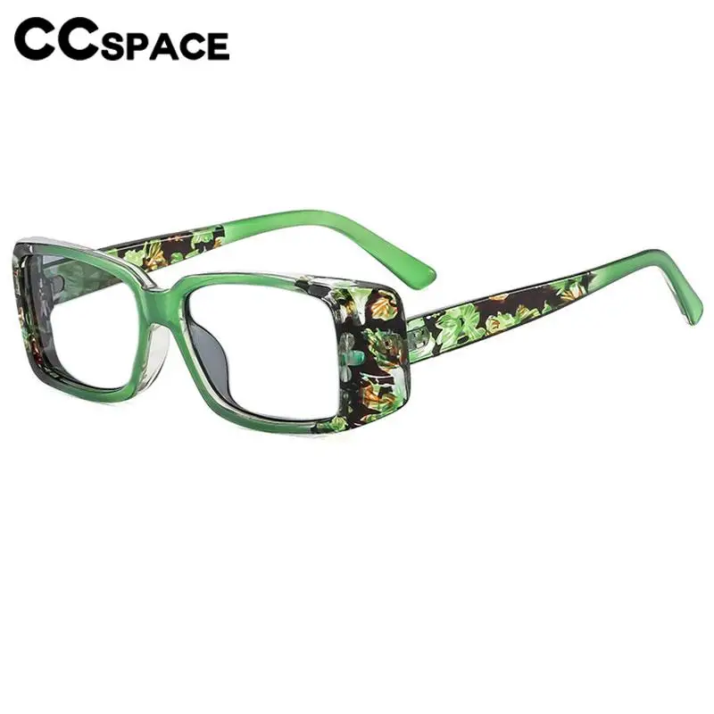 B57552 Flowers Anti Blue Light Reading Glasses Lady Casual Retro Square Optical Presbyopia Eyeglasses +50+100+150+200+300+350