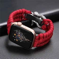 Nylon Woven Sport Bracelet for apple Watch Series Ultra2/1 49mm8/7/6/5/4 Band Paracord Replacement Strap Apple Watch 9 45mm 41mm