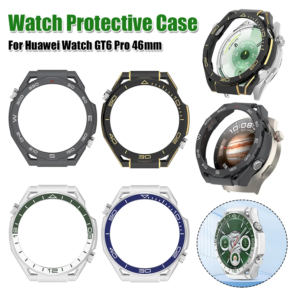 

PC Case Hollow Out Watch Frame Bumper Bumper Case Cover Hollow Out Watch Frame Bumper Accessories for Huawei Watch GT6 Pro 46mm