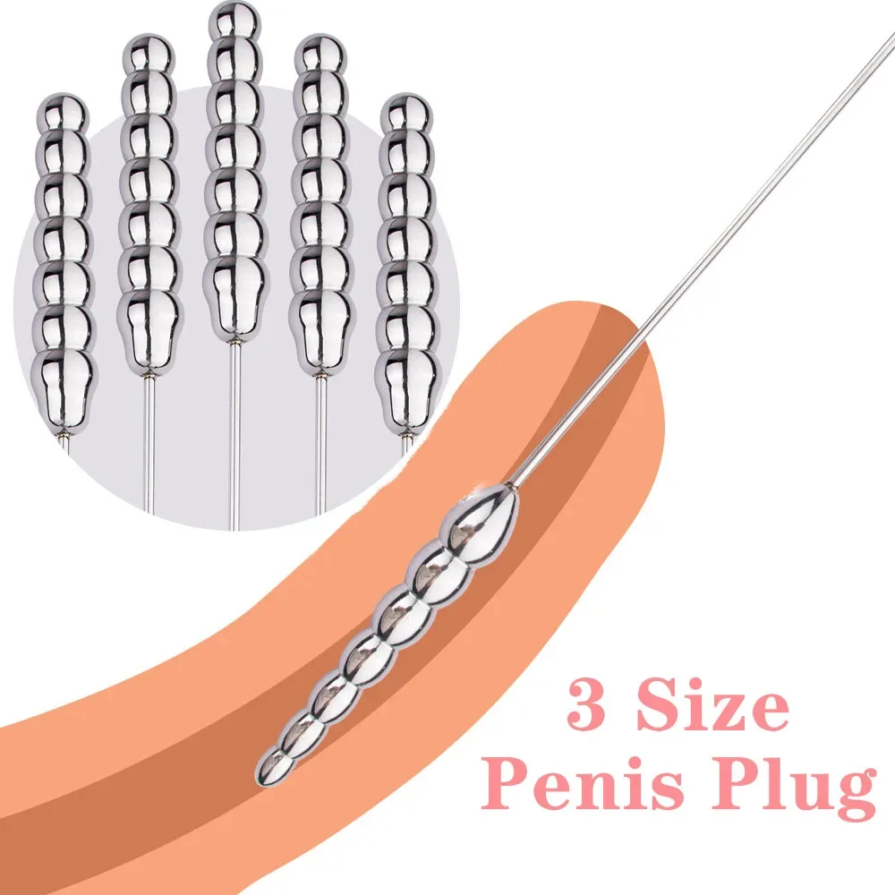 

Metal Penis Plugs Pulling Beads Urethral Male Horse Eye Dilator Stick Ejaculation Delay BDSM Sex Toys for Man Stainless Gay Big