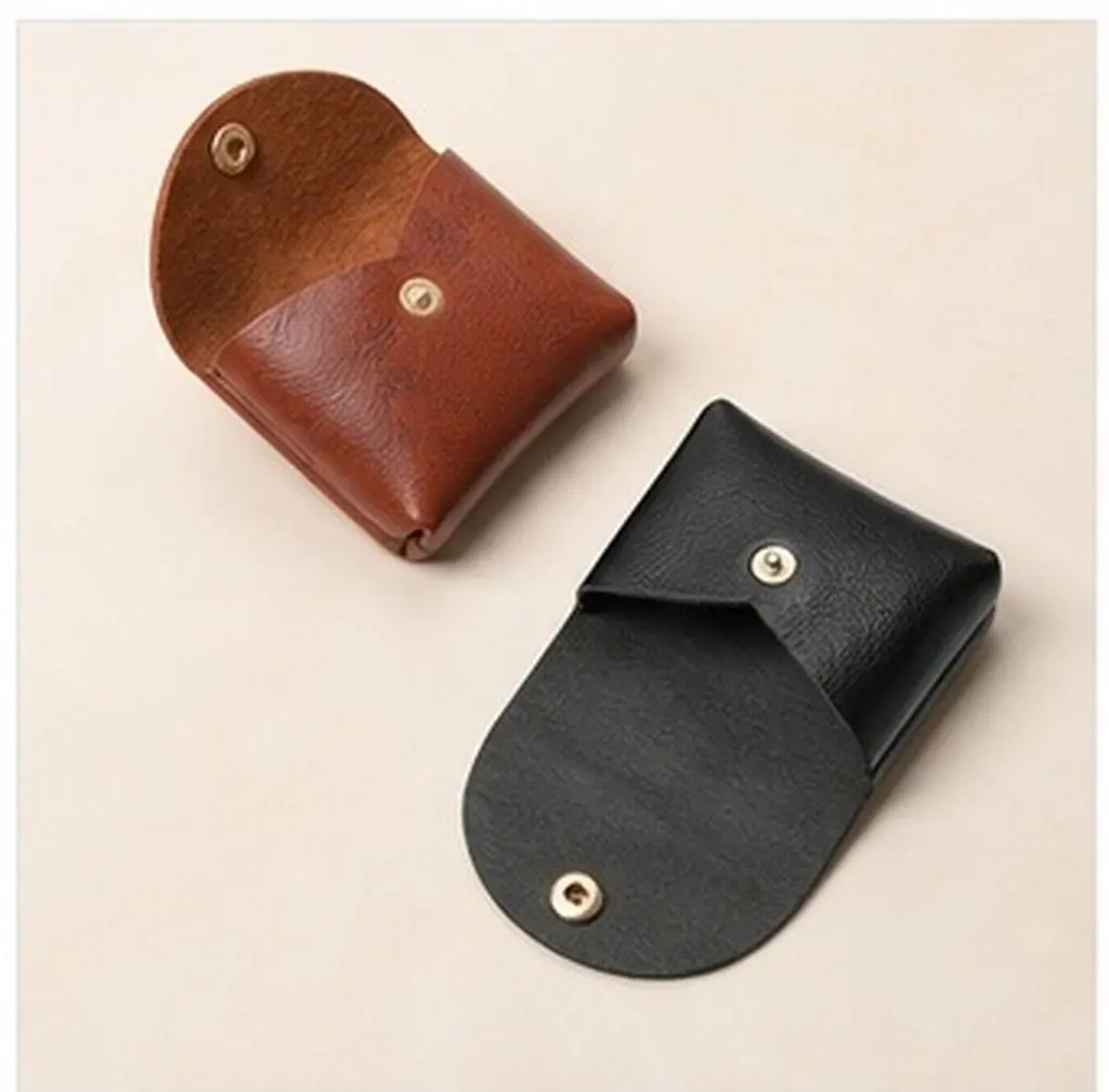 2Pcs Mini Coin Wallet Retro PU Portable Storage Bags Multipurpose Compact Data Cable Earphone Pouches Fashionable Waterproof