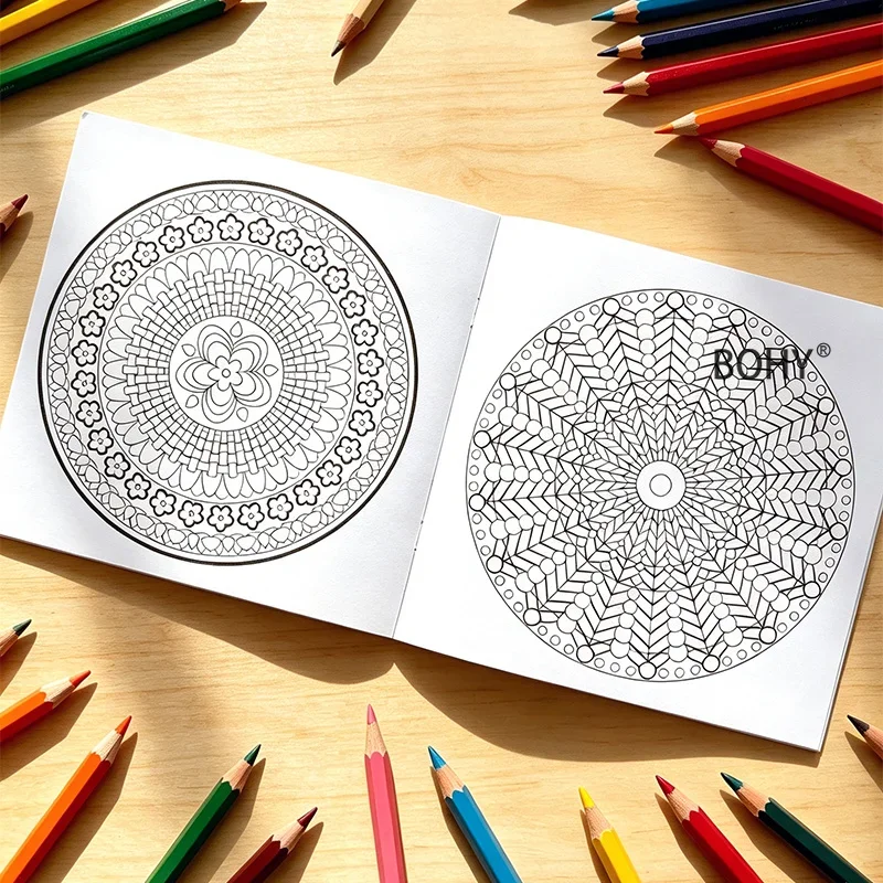 1 Exotic Mandala Meditation Coloring Book, 24 Pages of Zen Inspired Coloring Inner Pages for Adults To Relax, Art Color Practice