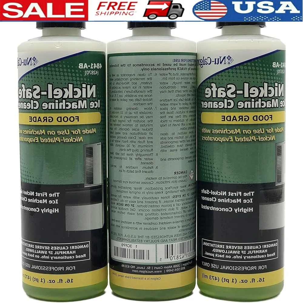 

Ice Machine Cleaner Liquid Nickel Safe Original Scent 473ml 4287-34 High Performance Cleaning Solution 48oz Commercial Use
