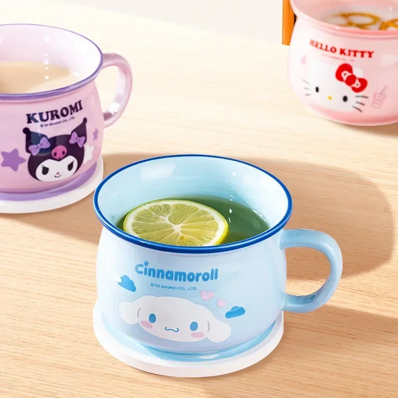 

Hello Kitty Cinnamoroll Anime Kuromi Sanrio Ins Ceramic Mug Cute Cartoon Kawaii Breakfast Milk Water Cup Gifts Toys for Kids