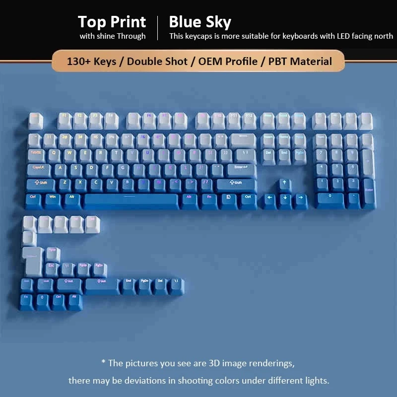 133+ Gradient Shine through backlit RGB Gamer Keycap For Mx Switch Mechanical Keyboard OEM Profile PBT Keycap ISO Layout Key cap
