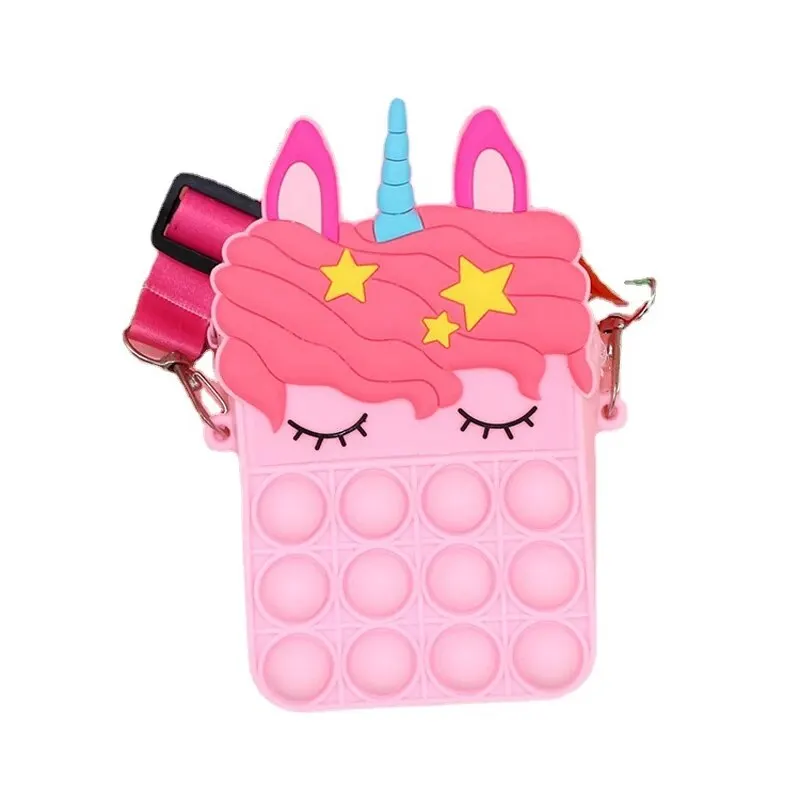 New Messenger Bag for Girls Toys Anti-Stress Push Bubble Simple Dimple Stress Relief Squeeze Toys for Kids