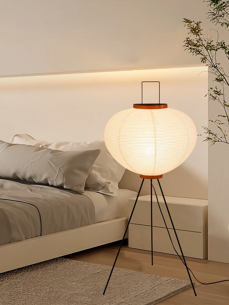 

Japanese-style wabi-**** rice paper, living room floor lamp, next to the sofa, high-end zen atmosphere light, simple Noguchi lam