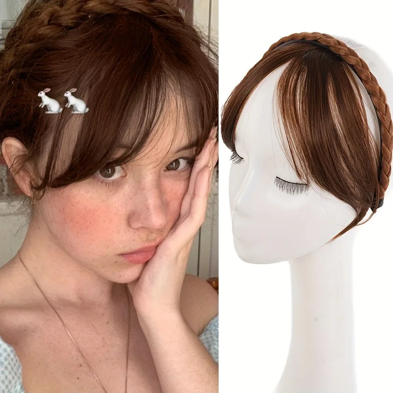 Stilvolles Retro Geflochtenes Perücken-Stirnband für Frauen Multifunktionales Niedliches Haarband Schönheits-Accessoire Geschenk – Detail 7